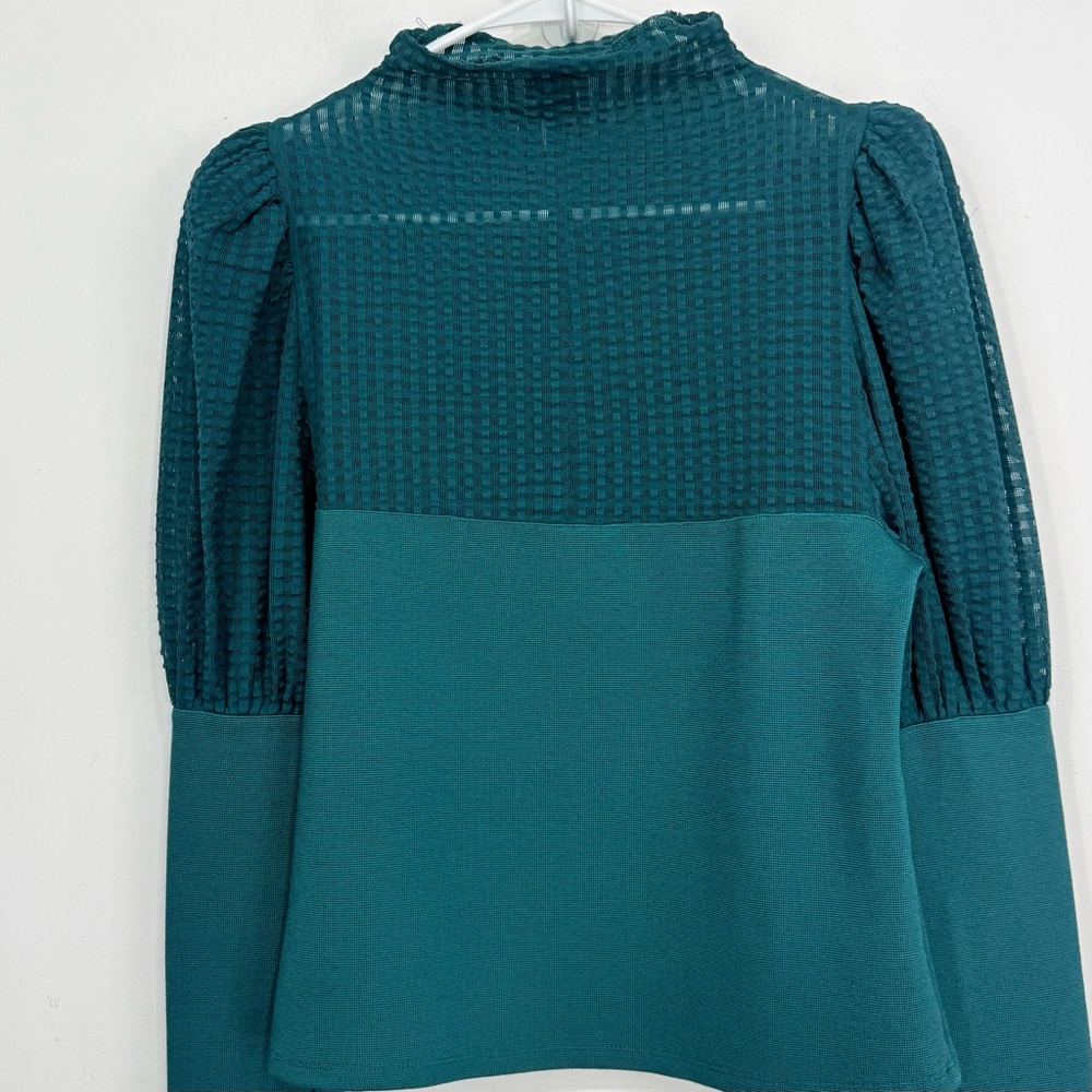 Maeve Teal Textured Puff Sleeve Top - Picture 12 of 16